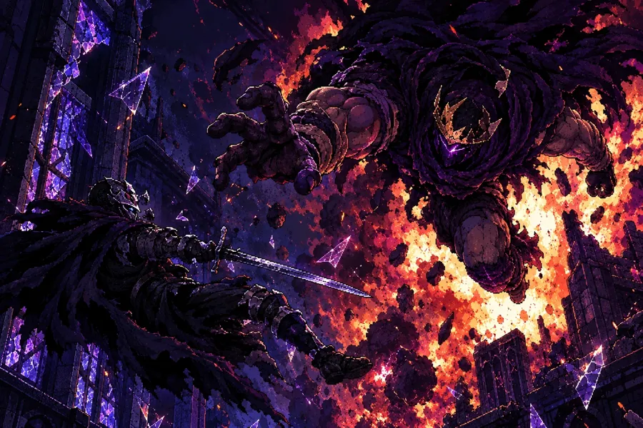 Ormund Cineris, jefe final, en pixel art
